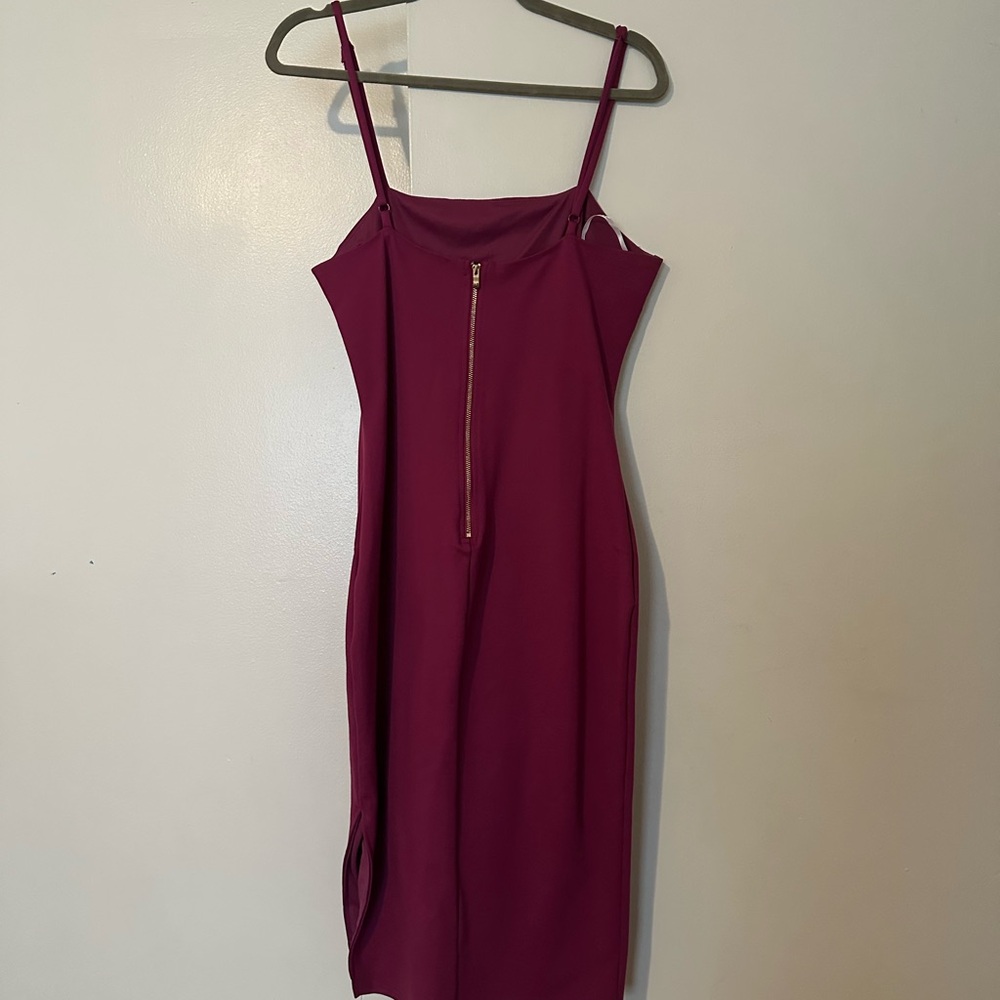 Lulu's Red Slip Midi Dress Spaghetti Strap Cocktail - Picture 2 of 2